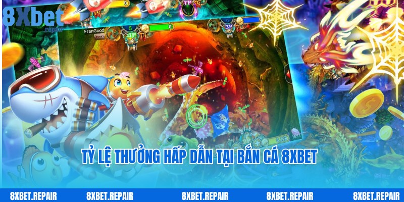 Bắn cá 8xbet: Thiên đường đại dương săn cá trúng thưởng to 4 Tỷ lệ thưởng hấp dẫn được áp dụng trong game bắn cá 8xbet